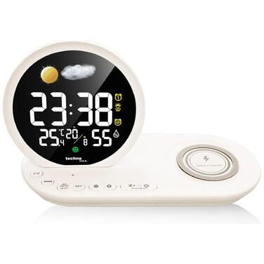 Годинник настільний Technoline WT427 Wireless Mobile Charging White (WT427)