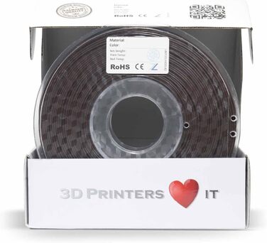 Мм ТЕМНО-КОРИЧНЕВИЙ 1кг високоякісна нитка для 3D-друку, з високою міцністю та ударною вязкістю, ідеально підходить для технічних деталей та прототипів, 3D PETG 1.75