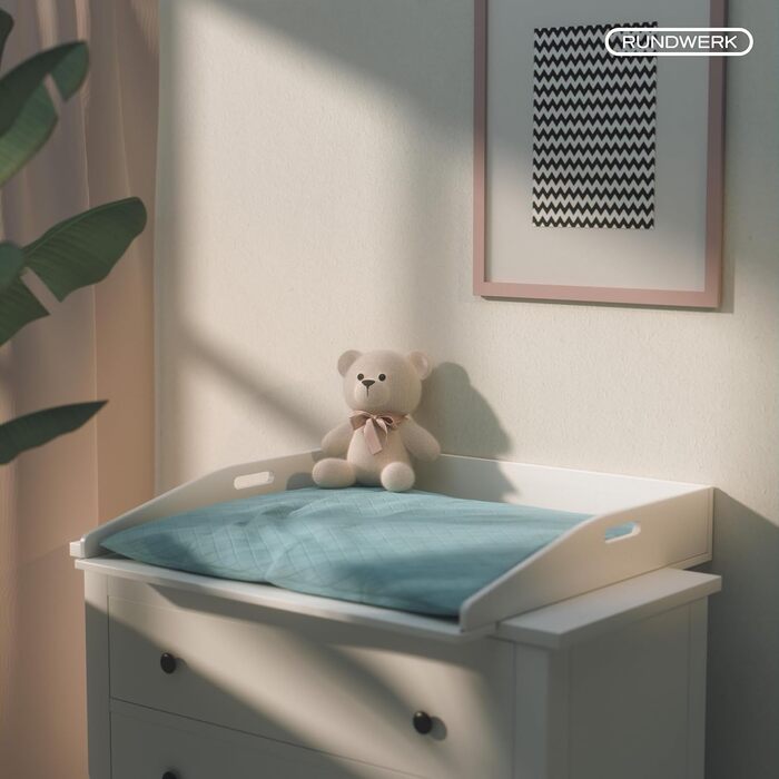 Пеленальний столик шириною 80 см для комодів ІКЕА Хемнес і Мальм - Глибина комода від 48-50,5 см - 80x75x13,5 см - білий - Безпечн