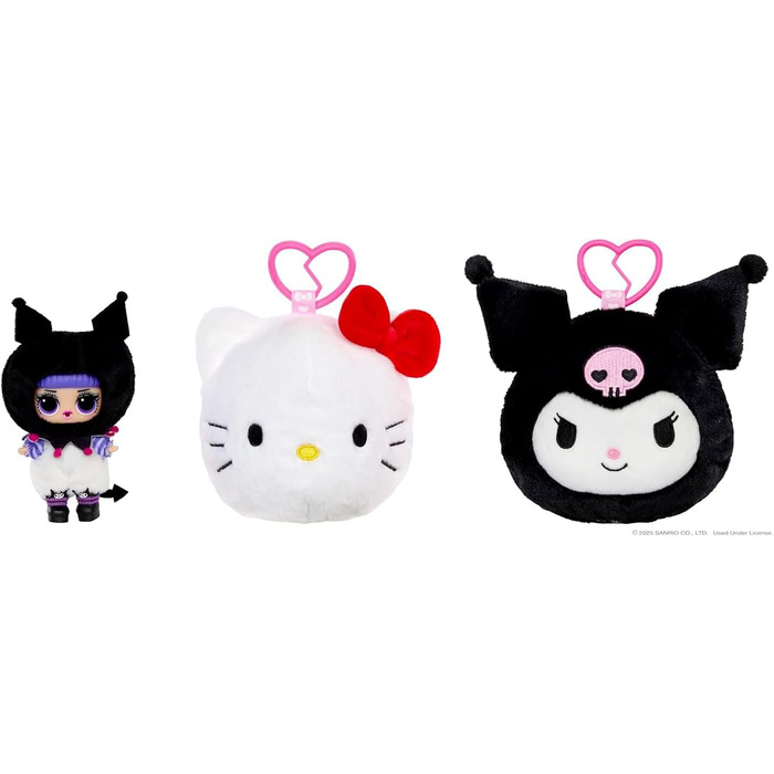 Двостороння плюшева іграшка-сюрприз. М'яка фігурка Sanrio з міні-лялькою L.O.L., 5 сюрпризів та брелок, від 4 років, 41 см