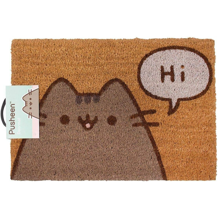 Килимок для дверей Pusheen The Cat Says Hello 40 x 60 x 1,3 см Один розмір 40 x 60 см (прямокутний) рожевий
