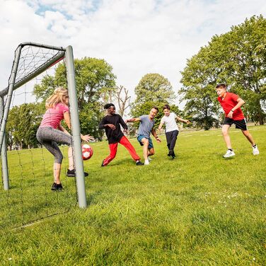 Футбольні ворота HUDORA Expert - Великі вуличні ворота для дітей та дорослих - Всепогодні та стабільні ворота з щільною сіткою - Високоякісна вулична стінка-мішень для відпочинку та тренувань, сріблясті, 300 x 200 см