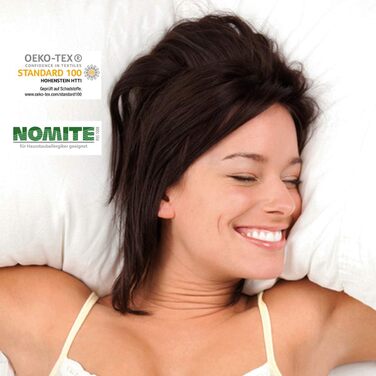 Подушка Dream Castle Knsemller зі 100 пір&39яним наповнювачем, пір&39яна подушка з тонким бавовняним чохлом, підходить для алергіків та прається, Oeko-TEX 100, подушка з міцною підтримкою, вага наповнювача 1300 г 80x80 100 пір&39я