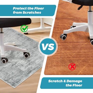 Захисний килимок для офісних стільців, 120x150 см, килимок для офісного стільця, захисний килимок для твердої підлоги, нековзний килимок для офісного стільця, килимок для твердої підлоги, ламінат та плитка, 120 x 150 см, сіра текстура