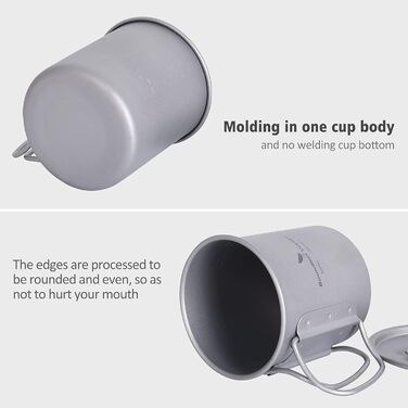 Безмежна подорож Відкритий 750 мл 800 мл 1100 мл 1300 мл Титанова пляшка з кришкою складана ручка для кемпінгу, походів, пікніка, ультралегка портативна пляшка для води, чашка, набір для спорту