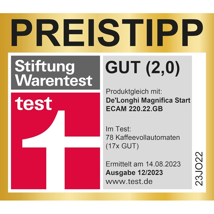 Повністю автоматична кавоварка з капучинатором, для капучино, з прямим вибором еспресо та функцією 2 шт. еспресо, 13-ступінчастою