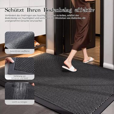 Килимок для дверей 45x65 см, Килимок для миття, Нековзний килимок для дверей, Килимок для дверей для приміщень, Нековзний килимок для вхідних зон
