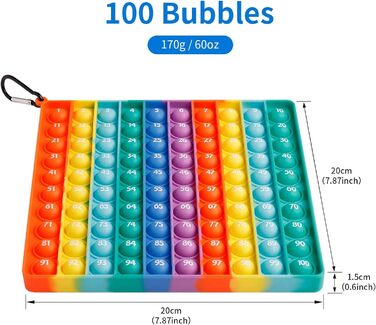 Розвиваючі іграшки для дітей Enlightenment Digital, 2 in 1 MEINRAUM Poppit XXL Fidget It Toys 100 Numbers Push Bubble Pop Toy Stre
