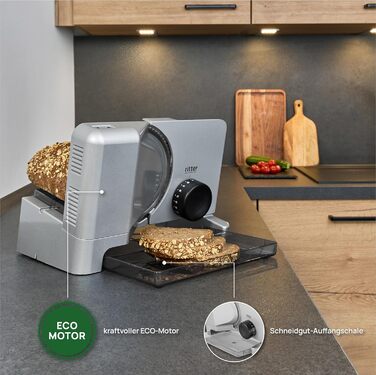 Електричний металевий слайсер і слайсер з ЕКО мотором, виробництво Німеччина, срібло, 16 Duo Plus