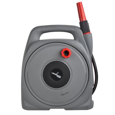 Шланг на котушці LEHMANN 10 м, для настінного монтажу, садовий шланг з переносною системою змотування, включає 2 м підвідного шланга, зєднувачі 1/2 та 3/4