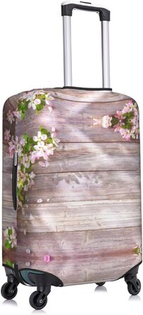 Чохол для валізи Весняні квіти з міцного поліестеру, захисний, еластичний, чорний, розмір 90 см