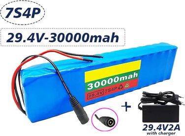 Акумулятор для електровелосипеда 24V 30Ah, 24V 29.4V 30Ah, літій-іонний акумулятор для велосипеда, водонепроникний, ПВХ, із вбудованим зарядним пристроєм BMS, для електровелосипедного двигуна потужністю 200W 350W 400W 500W XT60/T, штекер 24V 30AH XT60