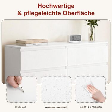 Комод Sweetcrispy, білий буфет з 6 шухлядами, 1203075 см, багато місця для зберігання речей для вітальні, коридору та спальні, сучасний комод білий 120 30 75 см