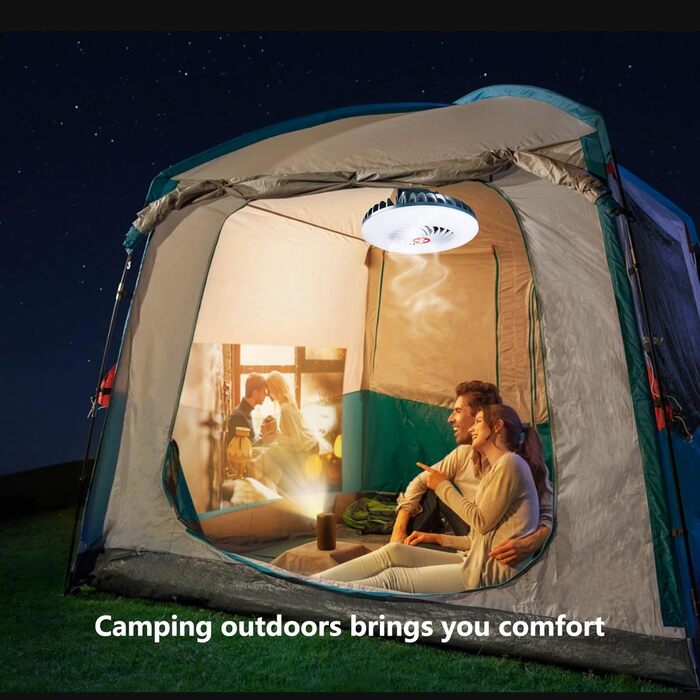 Світлодіодний кемпінговий ліхтар з вентилятором, Кемпінговий вентилятор з підсвічуванням, Ліхтар для намету, Аксесуари для кемпінгу на природі, Кемпінгові гаджети