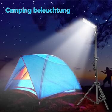 Вуличний робочий ліхтар портативний світлодіодний кемпінговий ліхтар, торшер-штатив, нічник високої інтенсивності Універсальне освітлення для полювання, риболовлі, майстерні, гаража, робочого освітлення