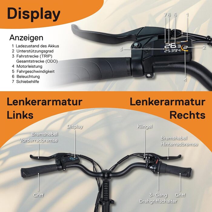 Складаний електровелосипед SAXONETTE 20 дюймів з гальмом coaster та втулкою передач, чоловічий електровелосипед з акумулятором 36V 11.4Ah 410Wh, запас ходу 80 км, швидкість 25 км/год, електровелосипед/педелек для чоловіків та жінок, білий