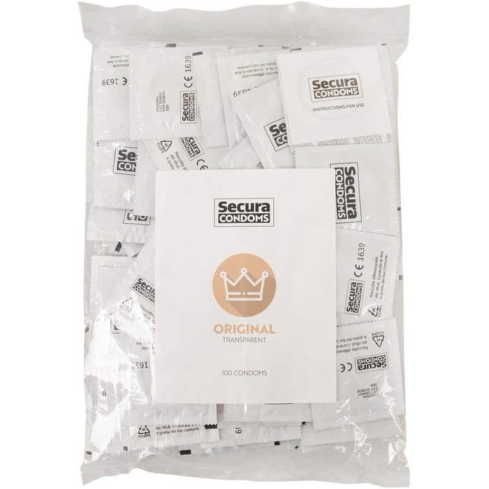 Презервативи Secura Original 100 - 100 прозорих презервативів для чоловіків без гормонів