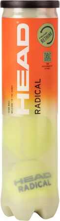 Тенісні м’ячі HEAD Radical – Amazon Exclusive, 12 шт. (3×4), жовті, універсальні для всіх покриттів
