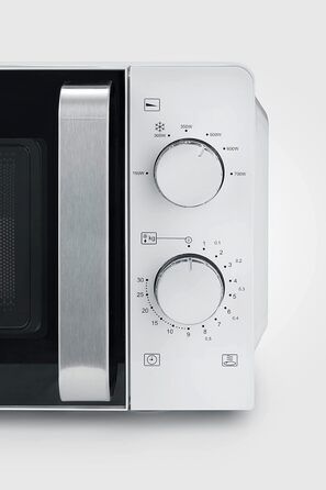 Мікрохвильова піч для розморожування та нагрівання, мікрохвильова піч з поворотним столом для рівномірного розподілу тепла, 17 л, білий/чорний, MW 7885