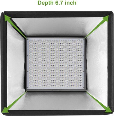 Софтбокс GVM з дифузором сітки для GVM LED 50RS 672S MB832 520LS 520S 1200D Світлодіодний відеосвітильник, Softbox для фотостудії Підходить для GVM LED Video Light Photography, студійного набору LED Video Lighting