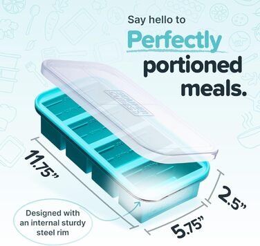 Морозильні контейнери Souper Cubes з кришками 250 мл Силіконові контейнери для заморожування, чудово підходять для заморожування супів, м&39яса, залишків шпецле та багато іншого Контейнери для приготування їжі для заморожування 2 шт. Aqua Prellung 2-Pack