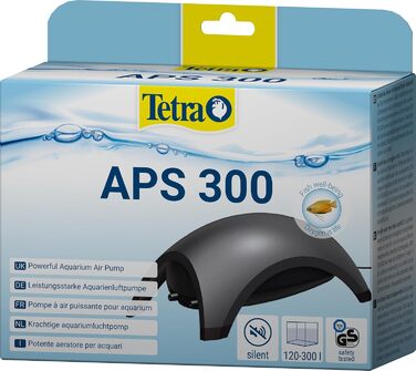Повітряний насос для акваріума Tetra APS 300 - тихий діафрагмовий насос для акваріумів від 120 до 300 літрів, чорний