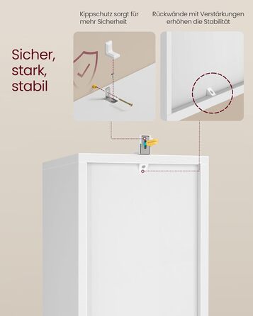 Колекція Custos - Книжкова полиця, 3-рівнева полиця, Відкрита полиця для зберігання, 24 x 20 x 94,8 см, для вітальні, домашнього офісу, спальні, Хмарно-білий LBC523W01 3 рівні (20Ш см) Хмарно-білий