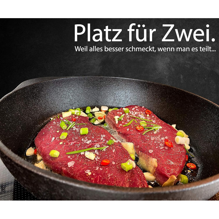 Чавунна сковорода Oakfire 28 см з кришкою - Чавунна сковорода для індукції - Міцна чавунна сковорода - Чавунна сковорода для гриля