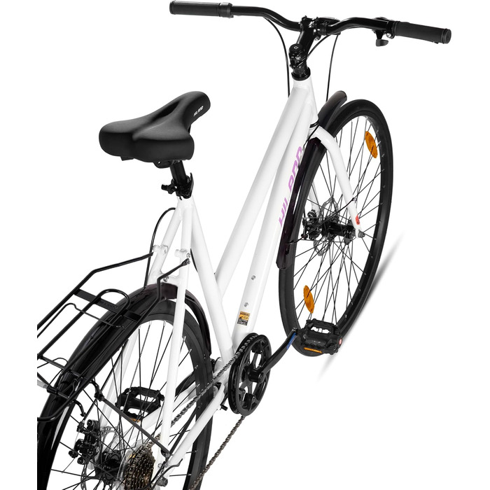 Шосейний велосипед Hiland 28″ з алюмінію, 7 швидкостей для чоловіків та жінок, білий