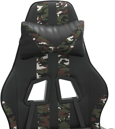 Ігрове крісло, обертове, з підставкою для ніг, чорне, штучна шкіра, ергономічне, для спальні, дому