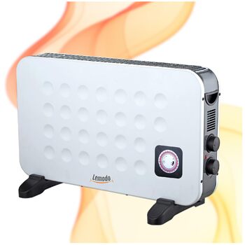 Портативний електричний обігрівач LEMODO - енергозберігаючий конвекторний обігрівач - електричний обігрівач з 2 рівнями потужності - безгазовий обігрівач - надійний електричний радіатор (1250 Вт / 2000 Вт) з таймером та функцією турбо