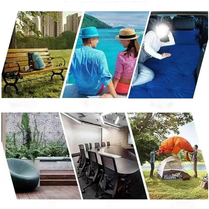 Автомобільний надувний матрац ZAPORA для SEAT Alhambra II 2010-2020, портативний, товстіший надувний матрац, надувна подушка для заднього сидіння, надувна подушка для багажника, подорожі, комфортний, B