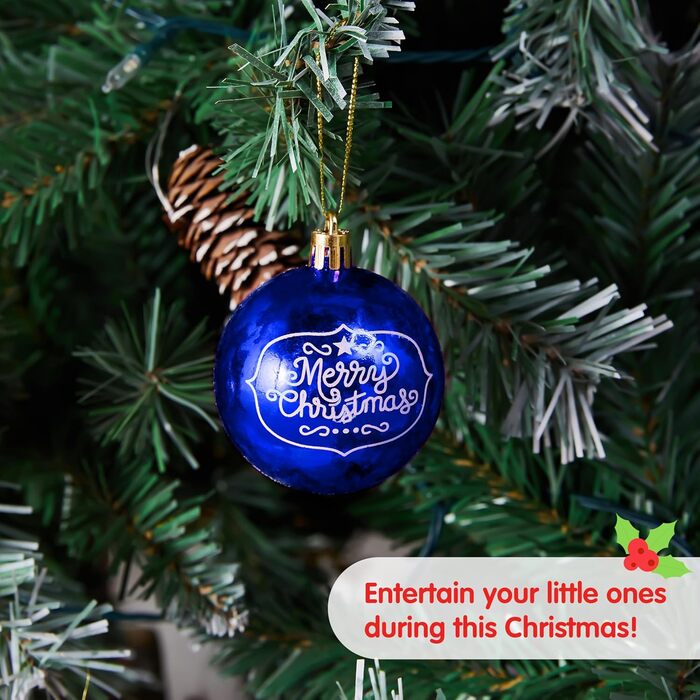 Різдвяні прикраси 24 предметів синьо-білі Joiedomi