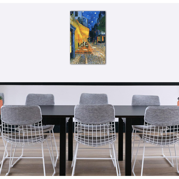 Друковані картини Високоякісна картина на полотні (60x80 см) Вінсент Ван Гог - Нічна кав'ярня / Ніч перед кав'ярнею на площі Форум