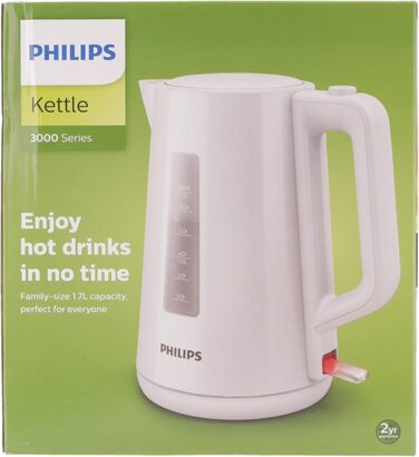 Чайник Philips, об'єм 1,7 л, зі світловим індикатором, на підставці Пірует, білий (HD9318/00) Білий