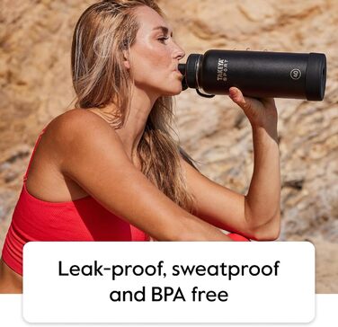 Виняткова якість, потрійна ізольована пляшка для води з нержавіючої сталі та міді, з кришкою з носиком, 1,8 л, Champion Blue Champ