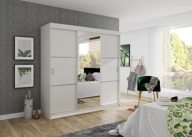 Білл Шафа Спальня Вішалка для одягу Шафа для спальні Маленька шафа Шафи 200x205x59 см Шафа Біла 200x205x59 см Біла