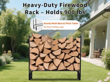 Сталева дров&39яна підставка для зберігання дров. Міцна дерев&39яна підставка для саду, тераси та відкритих майданчиків для оптимального зберігання дров (120 см).