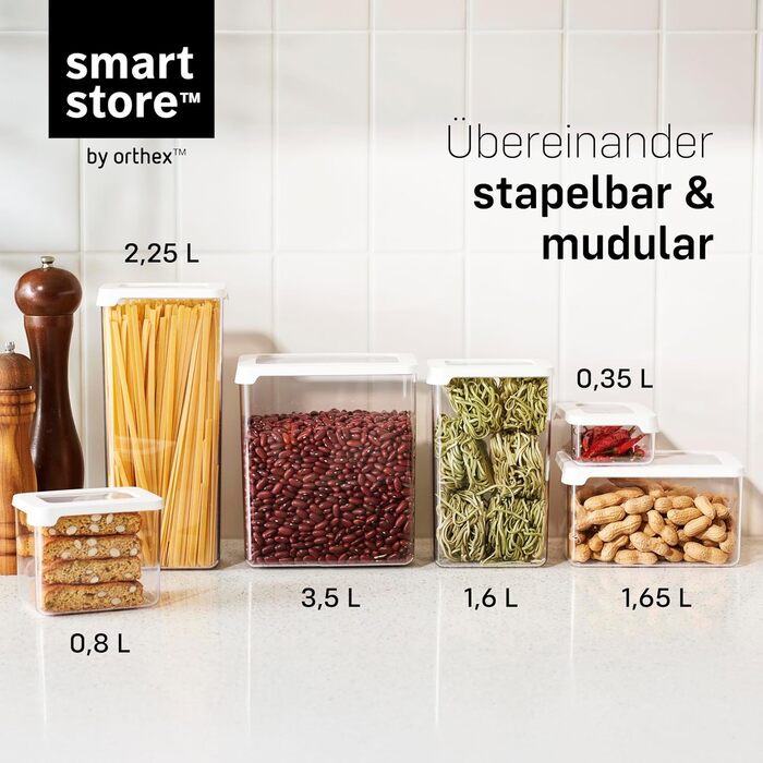 Набір контейнерів SmartStore 0.35л (10 шт.) Пластикові коробки для зберігання з кришками, без BPA, придатні для миття в посудомийній машині Штабельовані органайзери для кухні 12,5 x 9 x 5 см, 0,35 л / Набір з 10 шт. з кришками