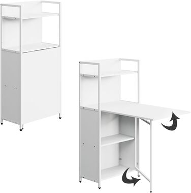 Обідній стіл Vicco Savio, білий, 57 x 30 см зі складною стільницею