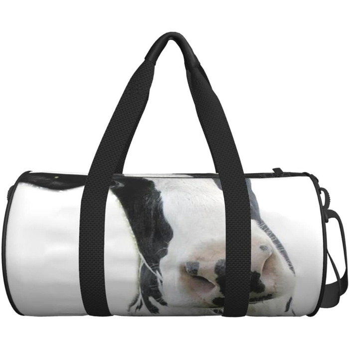 Дорожня сумка з кумедним принтом корівки, чорно-біла, спортивна сумка для чоловіків та жінок, сумка-мішок, спортивна сумка