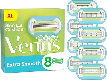 Леза для бритви Gillette Venus Extra Smooth для бритв жіночі, 8 змінних лез для жіночих бритв New 8 шт. (1 упаковка)