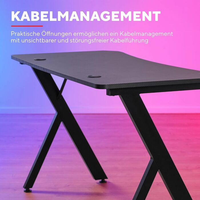 Ігровий стіл Dynamus, 120 x 60 см, метал / дерево, чорний