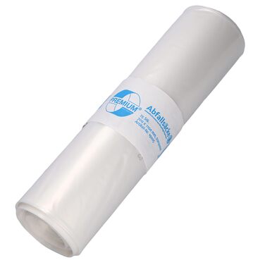 Прозорі сміттєві пакети DEISS PREMIUM, 70 мкм, 120 л, 120 літрів - 70 мкм, 19005, ука (25 шт.), одинарні