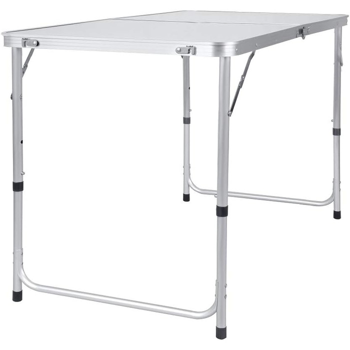 Портативний алюмінієвий розкладний стіл, 120 см, для вечірок, садів, барбекю, кемпінгу, 3 регульовані висоти, легкий алюмінієвий розкладний стіл для пікніків на свіжому повітрі, приготування їжі, розміри в розкладеному вигляді 120 x 60 x 70/62/55 см