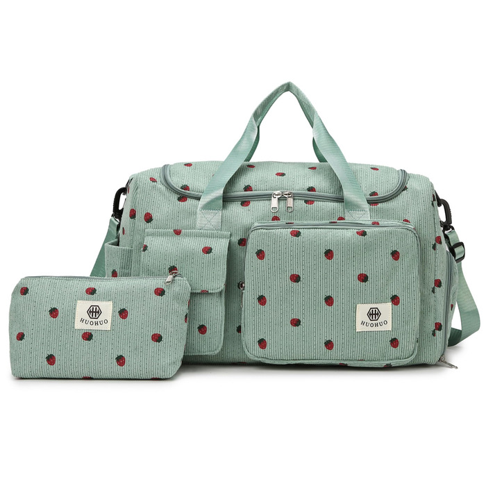 Спортивна сумка для дітей, дорожня сумка для дівчаток та жінок з відділенням для взуття та відділенням для вологи, вельветова сумка для плавання, дорожня сумка для вихідного дня, дизайн полуниці, сумка для ручної поклажі, пляжна сумка для подорожей, фітне