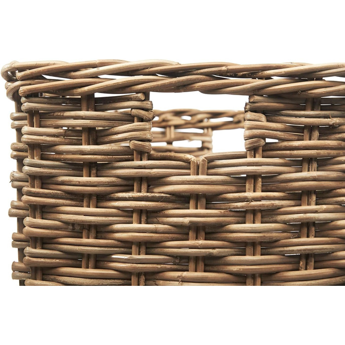 Прямокутний ротанговий кошик Kobolo, сірий колір Kubu, розмір L, 537x30 см, кошик для зберігання та декору, екологічний, універсальний, ідеально підходить для вітальні, дитячої кімнати, кухні, ванної кімнати, для іграшок та організації простору