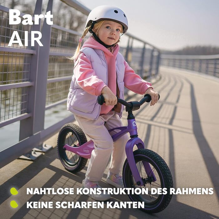 Велосипед-балансир Lionelo Bart Air від 2 років до 30 кг, магнієва рама, 12-дюймові колеса, регульовані по висоті кермо і сідло, ф