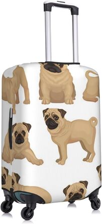 Чохол для валізи Мопс-цуценя, еластичний захист від подряпин, розмір M, чорний, 85 см