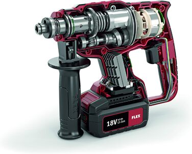 Акумуляторний перфоратор Flex CHE 18.0-EC C (без акумулятора, з безщітковим двигуном, напруга акумулятора 18 В, кількість ударів в хвилину 0-4500, максимальна енергія удару 1,7 Дж) 491284